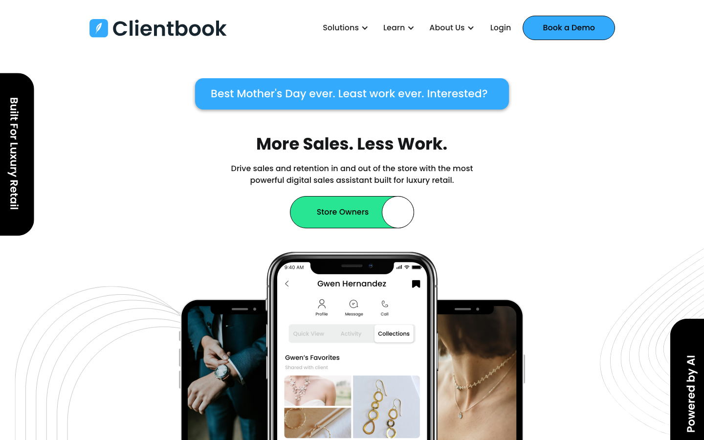 Clientbook homepage screenshot