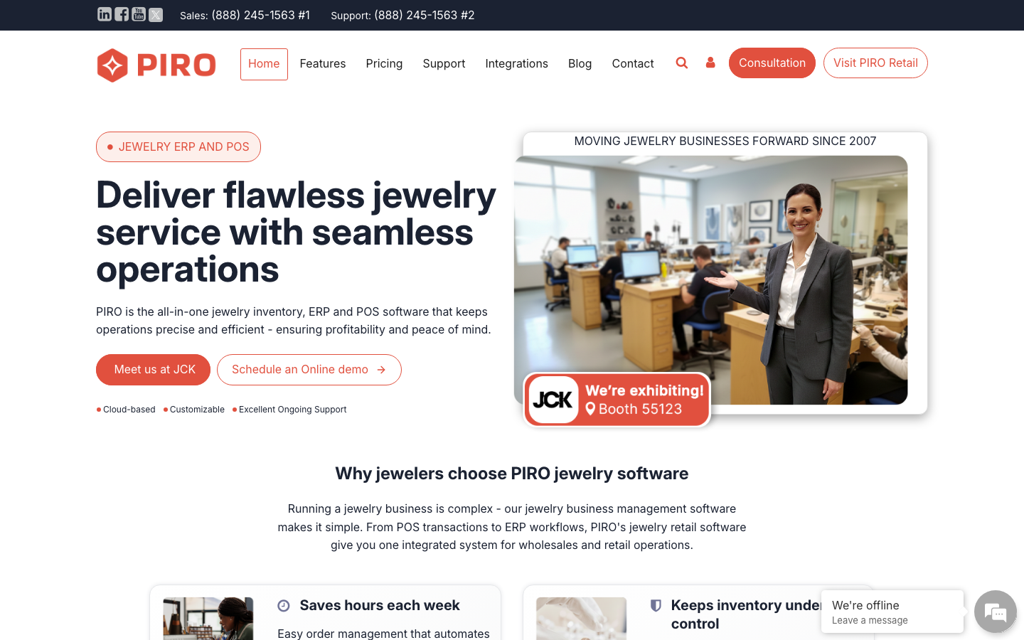 PIRO website screenshot