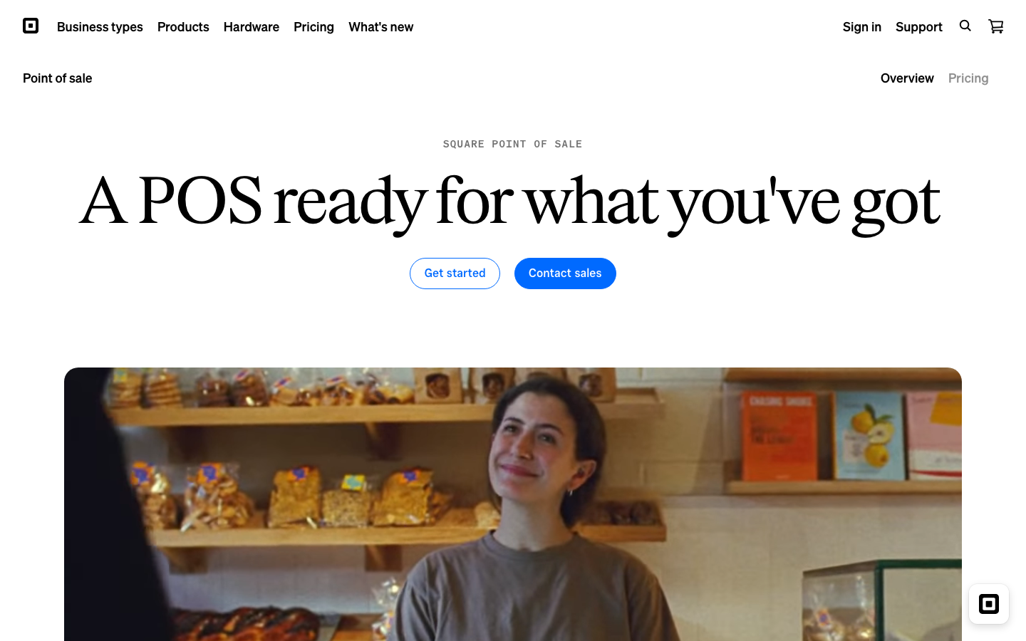 Square website screenshot